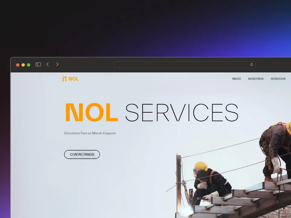 Screenshot of Nol Services project showing the website interface